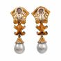 Buccellati Diamond Pearl 18k Gold Drop Earrings