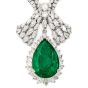 GIA 17.18ct Pear Emerald & Diamond 18k Gold Necklace l Dover Jewelry Miami