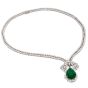 GIA 17.18ct Pear Emerald & Diamond 18k Gold Necklace l Dover Jewelry Miami