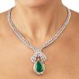 GIA 17.18ct Pear Emerald & Diamond 18k Gold Necklace l Dover Jewelry Miami