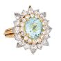 GIA Paraiba Tourmaline Diamond Platinum 18K Halo Cocktail Ring