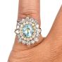  GIA Paraiba Tourmaline Diamond Platinum 18K Halo Cocktail Ring