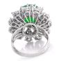 Certified Emerald 21.8cts Diamond Platinum Sugarloaf Floral Cocktail Ring|Dover Jewelry|