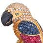 Estate Pave Diamond 16.10cts Multigem 18K Gold Parrot Brooch pin |Dover Jewelry|
