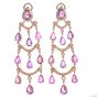 GIA No Heat Pink Sapphire 17cts Diamond 18K Gold Chandelier Earrings|Dover Jewelry|