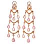 GIA No Heat Pink Sapphire 17cts Diamond 18K Gold Chandelier Earrings|Dover Jewelry|