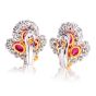 Estate Diamond 18.86cts Ruby 18K Gold Cabochon Floral Statement Earrings|Dover Jewelry|