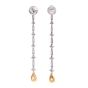 Estate 5.98ctw Diamond 18K Gold Linear Tear Drop Long Earrings|Dover Jewelry|