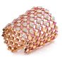 Estate Designer Paolo Costagli Sapphire Diamond 18K Pink Gold Wide Cuff Bracelet |Dover Jewelry|