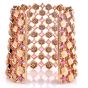 Estate Designer Paolo Costagli Sapphire Diamond 18K Pink Gold Wide Cuff Bracelet |Dover Jewelry|