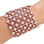Estate Designer Paolo Costagli Sapphire Diamond 18K Pink Gold Wide Cuff Bracelet |Dover Jewelry|