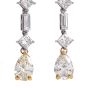 Estate 6.00ctw Diamond 18K Gold Linear Tear Drop Long Earrings|Dover Jewelry|