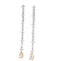 Estate 5.98ctw Diamond 18K Gold Linear Tear Drop Long Earrings|Dover Jewelry|