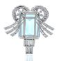 Art Deco GIA Aquamarine Diamond Platinum Brooch Pin Pendant