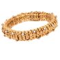 Vintage Diamond 14K Gold Woven Grooved Statement Bracelet-Dover Jewelry