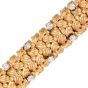Vintage Diamond 14K Gold Woven Grooved Statement Bracelet-Dover Jewelry