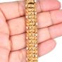 Vintage Diamond 14K Gold Woven Grooved Statement Bracelet-Dover Jewelry