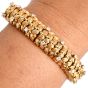 Vintage Diamond 14K Gold Woven Grooved Statement Bracelet-Dover Jewelry