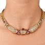 Estate Diamond and Red Ruby 18k Gold Choker Necklace