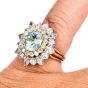  GIA Paraiba Tourmaline Diamond Platinum 18K Halo Cocktail Ring