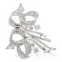 Antique Art Deco Diamond Whimsical Platinum Double Brooch Pin
