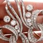 Antique Art Deco Diamond Whimsical Platinum Double Brooch Pin
