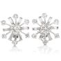 Vintage Diamond 14K Pinwheel Omega Clip Earrings