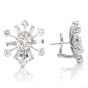 Vintage Diamond 14K Pinwheel Omega Clip Earrings