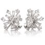 Vintage Diamond 14K Pinwheel Omega Clip Earrings