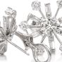 Vintage Diamond 14K Pinwheel Omega Clip Earrings