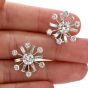 Vintage Diamond 14K Pinwheel Omega Clip Earrings