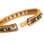 Vintage Retro Diamond Sapphire Emerald 18K Gold Chain Link Bracelet 