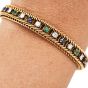 Retro Diamond Sapphire Emerald 18K Gold Chain Link Bracelet 