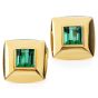 Estate Asscher Cut Tourmaline Yellow Gold Men Cufflinks
