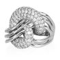1.98cts Diamond Pave 18K White Gold Cluster Crossover Modern Ring