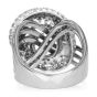 1.98cts Diamond Pave 18K White Gold Cluster Crossover Modern Ring