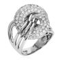 1.98cts Diamond Pave 18K White Gold Cluster Crossover Modern Ring