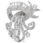 Vintage 1950's 18.00cts Diamond Brooch Platinum Pin