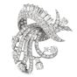 Vintage 1950's 18.00cts Diamond Brooch Platinum Pin