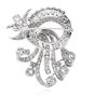 Vintage 1950's 18.00cts Diamond Brooch Platinum Pin