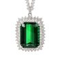 Estate Diamond 15.68 Carat Green Tourmaline 18K Necklace