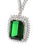 Estate Diamond 15.68 Carat Green Tourmaline 18K Necklace