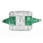 Deco Inspired Carré Cut Diamond 2.10cts Emerald Platinum Ring
