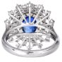 Sapphire Diamond Platinum 18K Gold Halo Engagement Ring|Dover Jewelry|