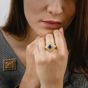Vintage Buccellati Diamond Sapphire 18K Statement Ring - Dover Jewelry