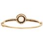 Antique Victorian Opal Diamond 14K Gold Halo Bangle Bracelet  