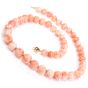 Estate 14K Gold Coral 15 mm Graduated Bead Necklace