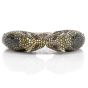 Estate 39.13cts Fancy Diamond Ruby Gold Sterling Silver Leopard Cuff Bracelet