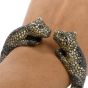 Estate 39.13cts Fancy Diamond Ruby Gold Sterling Silver Leopard Cuff Bracelet