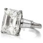 Classic GIA 10.64 carats Platinum Emerald-Cut Diamond engagement ring